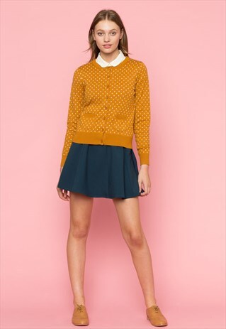 PRINCESS HIGHWAY ORANGE CREAM SPOTTED CARDIGAN