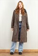 Vintage 70's Women Sheepskin Coat in Brown