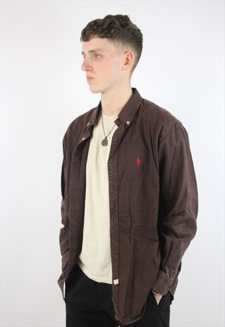 VINTAGE POLO RALPH LAUREN BROWN SOFT SHIRT