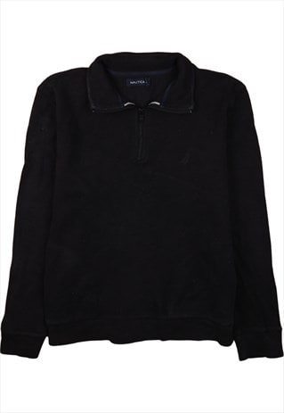 Vintage 90's Nautica Sweatshirt Quater Zip Black Large