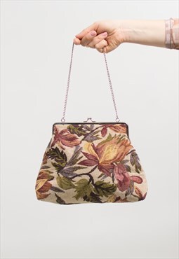 Vintage bogo purse bag in floral pattern