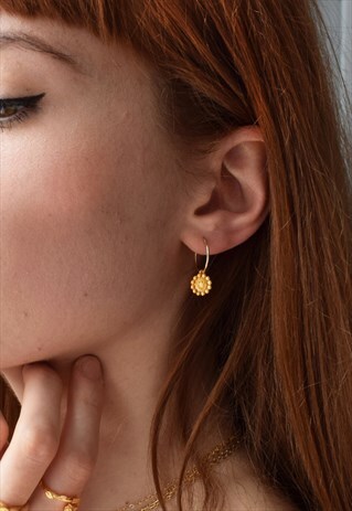 HANDMADE HAPPY SUN EARRINGS GOLD