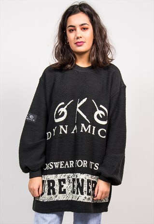 VINTAGE 90'S BLACK OVERSIZE SWEATSHIRT JUMPER
