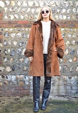 Vintage Sheepskin Coat Shearling Long Oversize