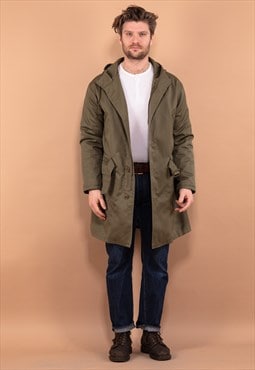Vintage 70's Men Military Style Parka Coat in Green