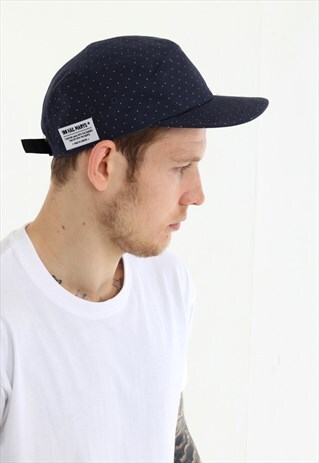 NAVY POLKA DOT CAP