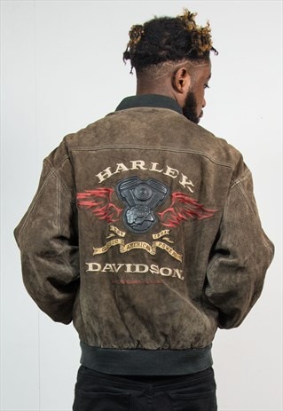 VINTAGE HARLEY DAVIDSON SUEDE BOMBER JACKET