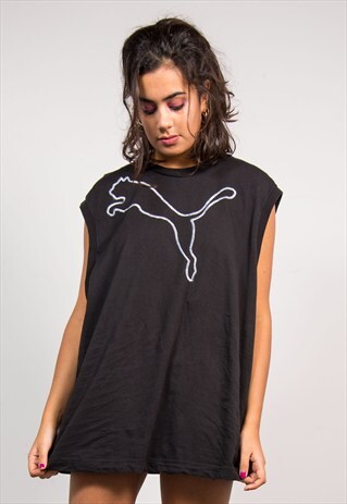 90'S VINTAGE BLACK PUMA SPORTS VEST T-SHIRT