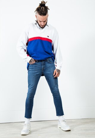 VINTAGE 80S LEVI'S SKINNY CUT-OFF "DARK-WASH" JEANS / 02