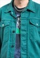 VINTAGE GREEN DENIM JACKET SPRING MEN SIZE M