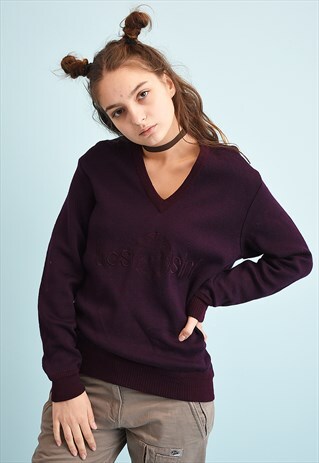 90'S RETRO ATHLEISURE TEEN KNIT JUMPER