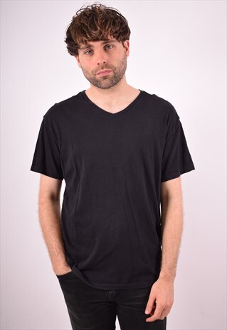 POLO RALPH LAUREN MENS VINTAGE T-SHIRT TOP XL BLACK 90S