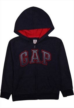 Vintage 90's Gap Fleece Jumper Spellout Full Zip Up Navy