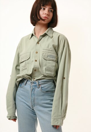 90S VINTAGE OLDSCHOOL CAMEL COTTON SHIRT 15969