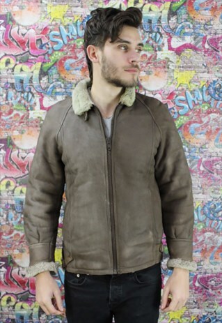 VINTAGE AVIATOR/FLYING JACKET. SHEARLING SHEEP SKIN. UNISEX.