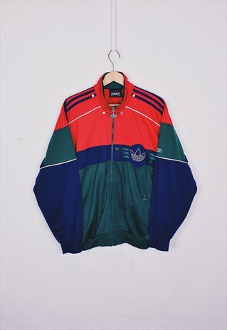 VINTAGE ADIDAS RED GREEN EMBROIDERED TRACK JACKET