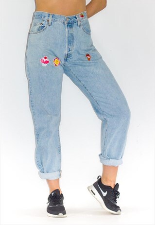 VINTAGE 501 LEVI'S CANDY BADGED JEANS