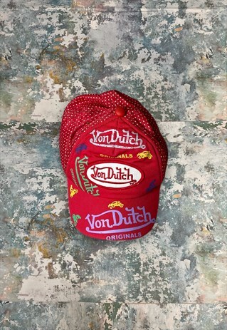 VINTAGE VON DUTCH EMBROIDERED SPELL OUT CAP