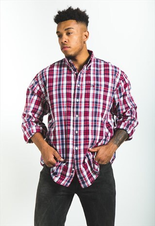 VINTAGE 80S TOMMY HILFIGER CLASSIC SHIRT / S6326