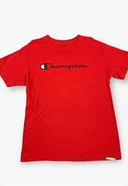Vintage CHAMPION Logo T-Shirt Red Large BV17674