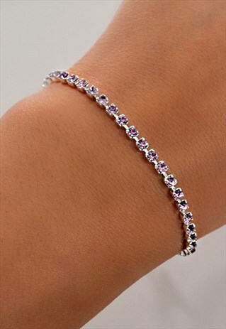 VERITY PINK DIAMANTE BRACELET RHINESTONES JEWELRY PARTY