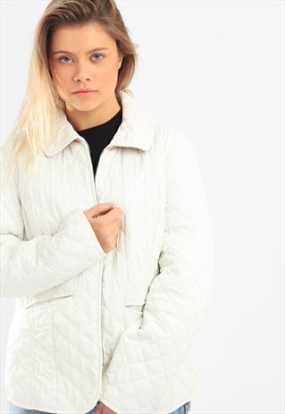 VINTAGE TOMMY HILFIGER QUILTED JACKET WHITE