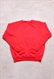 WOMEN'S VINTAGE 80S/90S RED SCHOOL PRINT SWEATER