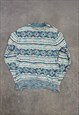 VINTAGE KNITTED JUMPER ABSTRACT PATTERNED KNIT SWEATER