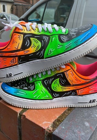 Nike Custom Air Force 1 - Neon Cartoon | Blue Bee Customs | ASOS