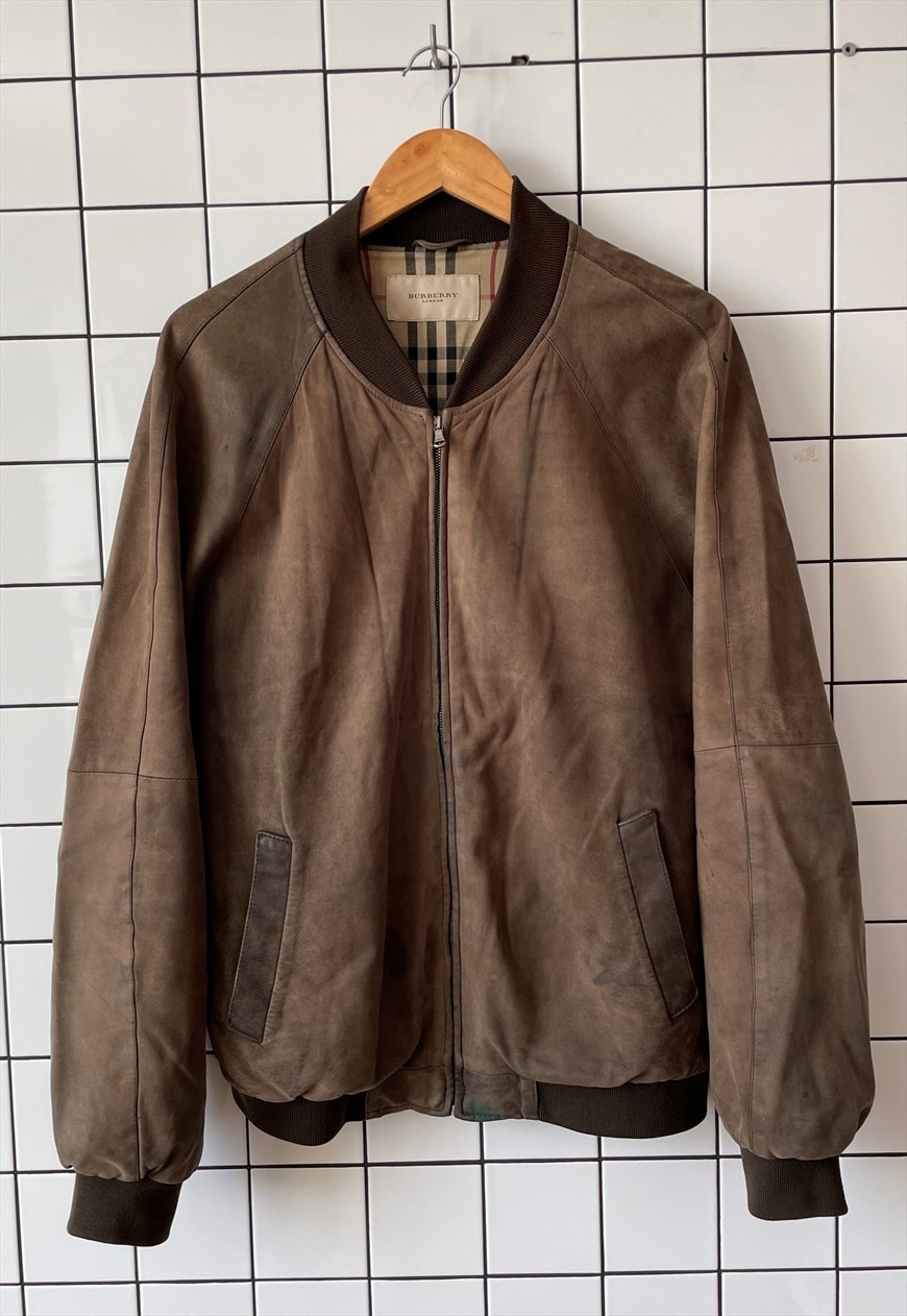 Burberry brown outlet leather jacket