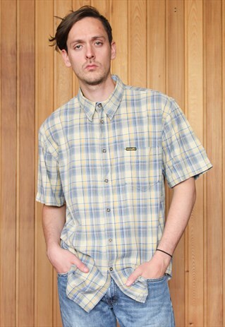 VINTAGE YELLOW AND BLUE CHECKED WRANGLER SHIRT