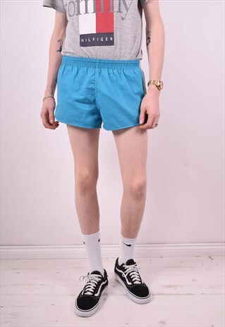 ADIDAS MENS VINTAGE SHORTS W28 BLUE 90'S