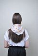 WHITE LUXURY SHAWL, 90S GOLD PRINT HAIR SCARF, VINTAGE 1990S