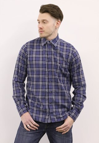 TOMMY HILFIGER VINTAGE 1990S BLUE CHECKED SHIRT