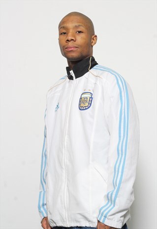 VINTAGE ADIDAS ARGENTINA FOOTBALL TRACK JACKET WHITE