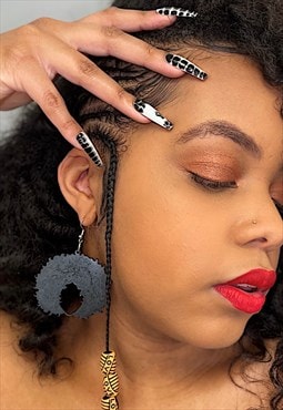 By Caprice-Kwai Nubian Queen Afro Earrings