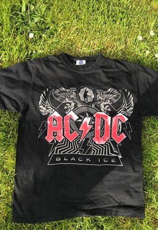 VINTAGE ACDC ROCK BAND SOFT BLACK USA T-SHIRT