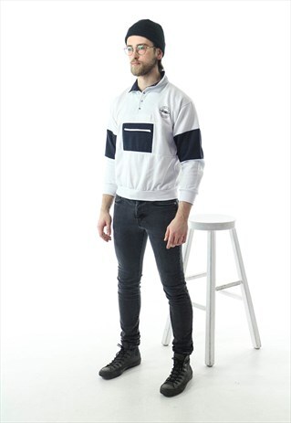 WHITE COZY SWEATSHIRT / OVERSIZED SPORT SWEATSHIRT