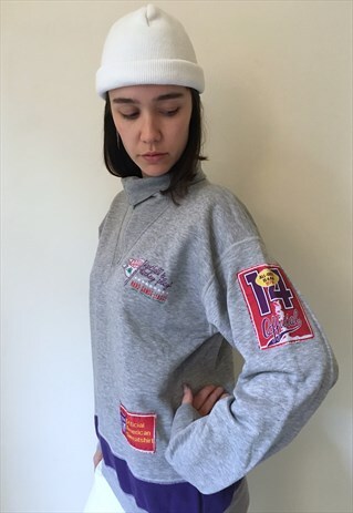 VINTAGE KAPPA 90'S FOOTBALL & HOCKEY GREY JUMPER