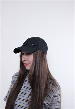 Vintage y2k Nike cap, sport wear baseball gym cap black 