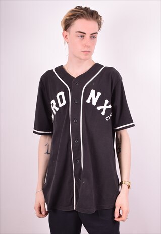 AEROPOSTALE MENS VINTAGE BRONX NYS JERSEY TOP LARGE BLACK 90