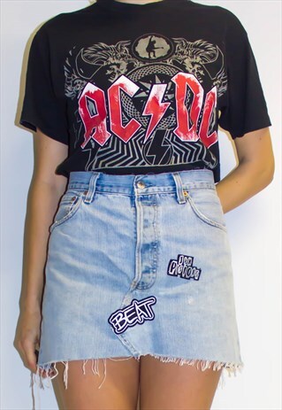 VINTAGE 501 LEVIS SEX PISTOLS DENIM MINI SKIRT