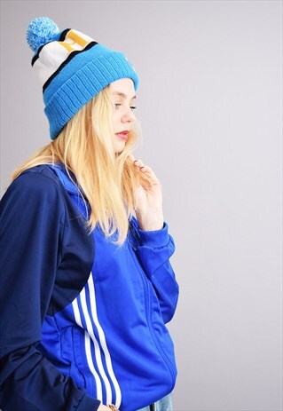 VINTAGE 80'S RETRO UNISEX SLOGAN HBK VARSITY POM POM BEANIE