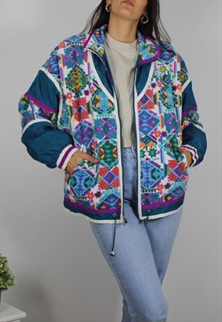 VINTAGE PATTERNED FLEECE & SHELL MIX JACKET