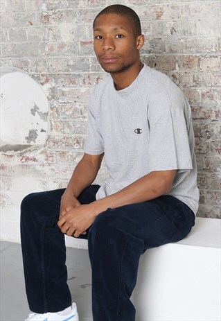 VINTAGE CHAMPION LOGO T-SHIRT GREY