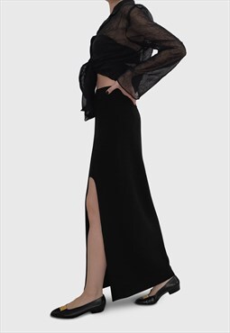 Ankle Length Curved Slit Skirt - Monica