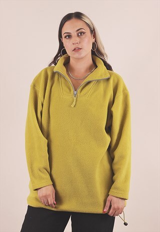 VINTAGE 90S OVERSIZED YELLOW FLEECE JACKET /A14025