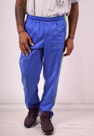 ADIDAS MENS VINTAGE TRACKSUIT TROUSERS SMALL PURPLE 90S