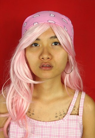 BABY PINK BANDANA SCARF