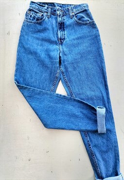 XXS 90's 551 High Rise Slim Fit Mom Blue Levi Jeans